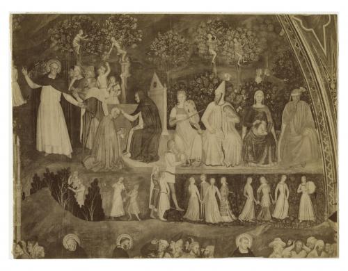 Fratelli Alinari, Firenze, Chiesa di Santa Maria Novella, Cappellone degli Spagnoli, Andrea da Firenze, Chiesa Militante e Trionfante, part., Albumina/carta, CC BY-NC-ND