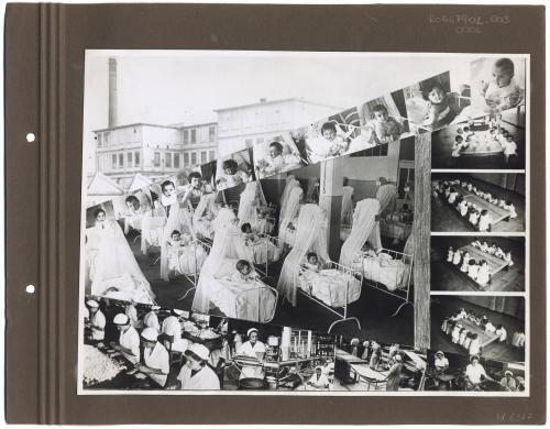 Anonimo, Montaggio fotografico di immagini raffiguranti esterni ed interni dello stabilimento Unica., carta/gelatina, CC BY-SA