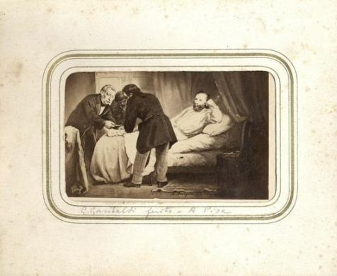 Sbolci Firenze. Proprietà Artistica, Fotografia di dipinto: Garibaldi, ferito al malleolo del piede destro., albumina/ carta, CC BY-SA