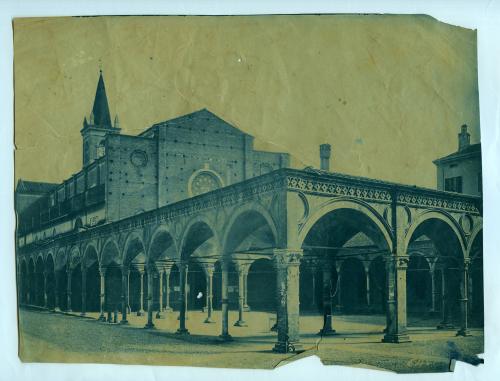 Anonimo, Bologna, Portico della Chiesa dei Servi, cianotipo su carta, CC BY-NC-ND