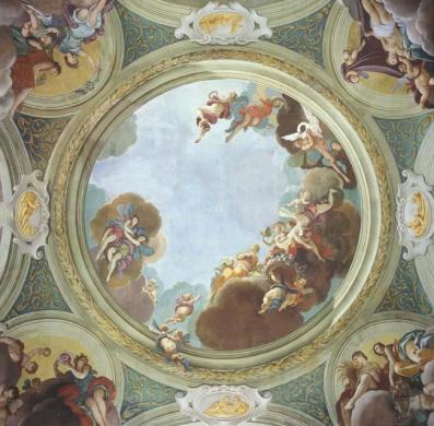 Gianni Benedetti, Villa Manin, sala del Dorigny, soffitto, angolo nord-est - insieme, diapositiva a colori, CC BY-SA