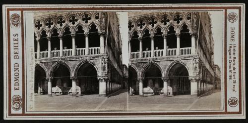 Behles, Edmond, Venezia - Palazzo Ducale, portici (stereoscopia), albumina/ carta, CC BY-SA