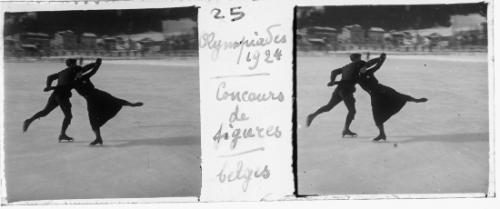 Chautemps, Guy, 25. Olympiades 1924. Concours de figures. Belges (Olimpiadi 1924. Concorso di figura. Belgi), gelatina bromuro d'argento/ vetro, stereoscopia, positivo b/n, CC BY-SA