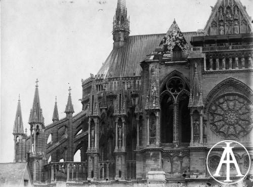 Reims, Cattedrale, veduta dell'abside, gelatina ai sali d'argento, CC BY-SA