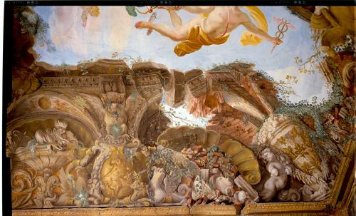 Particolare dell'affresco di Domenico Piola in Villa Balbi allo Zerbino ( Sala del Giudizio di Paride), CC BY-SA