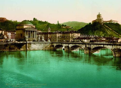 P. Z. [Photoglob Zürich], 8541 Torino. Monte dei Cappuccini e Chiesa Gran Madre di Dio, fotocromia/ carta, positivo colore, CC BY-SA