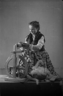 Antonio Pauletta, Ragazza con l'arcolaio, stampa digitale da negativo, CC BY-SA