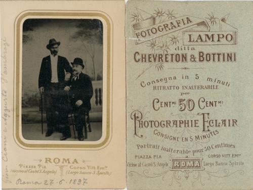 Chevreton & Bottini, Roma, Giovanni Ciani a Roma con Augusto D'Ambrogi, ferrotipo, CC BY-SA