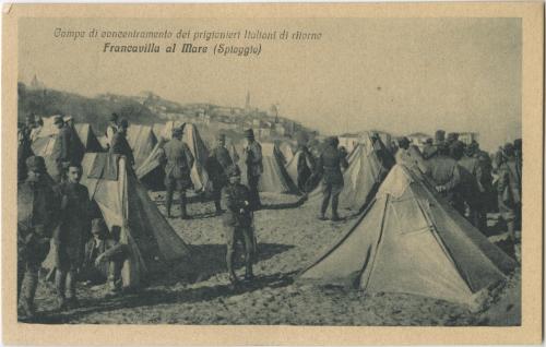 Campo di concentramento dei prigionieri Italiani di ritorno : Francavilla al Mare (Spiaggia), ante 1937, carta, CC BY-SA