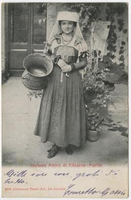 De Amicis, Costume antico di Alfedena (Aquila), 30/02/1905, carta, CC BY-SA