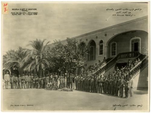 Scuola d'Arti e Mestieri di Tripoli, Festa dei sacrifizi, 08/1921, gelatina bromuro d'argento/carta, CC BY-SA