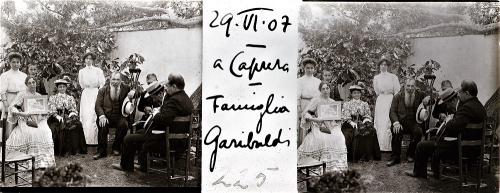Caprera, la famiglia Garibaldi, 29/06/1907, Diapositiva su vetro alla gelatina bromuro d'argento, CC BY-NC-SA