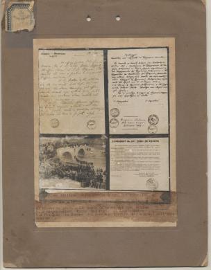 N.1 e N. 2 Lettera di consegna dell'Ufficio Postale Telegrafico di Metsovo (Epiro) al Direttore greco delle poste sig. Atanasio Palamiatos da parte del sig. Belloni Reggente dell'Ufficio italiano. N.3 Inaugurazione del Ponte di Argirocastro (Albania). N. 4 Famoso proclama di Argirocastro del Tenente Generale Giacinto Ferrero, comandante del XVI° Corpo dell'Armata, durante l'occupazione italiana (3 giugno 1917)., post 1915, CC BY-SA