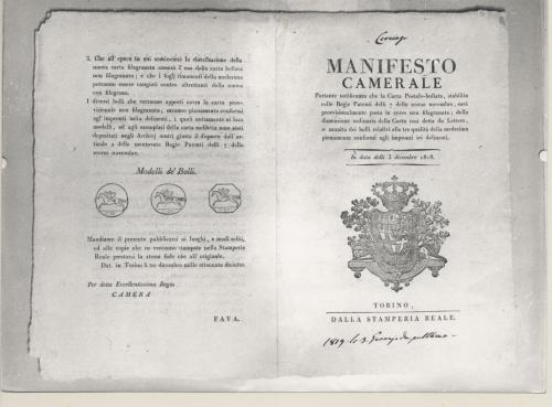 Manifesto istituzione carta postale bollata (1818), post 1959, CC BY-SA