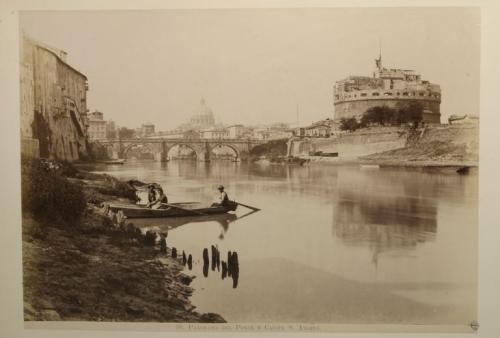 Fratelli D'Alessandri , "Panorama del ponte e Castel S. Angelo", seconda metà XIX  secolo, stampa all'albumina, inv. LV 26/29, CC BY-SA