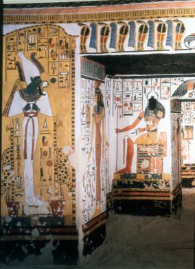 Egitto, Valle delle Regine, tomba di Nefertari (QV66), veduta di una camera interna, 1900 secolo, CC BY-SA