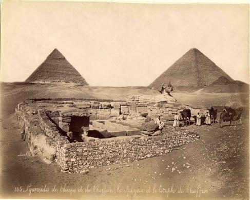 Félix Bonfils, Egitto, veduta della piana di Giza con le Piramidi, CC BY-SA