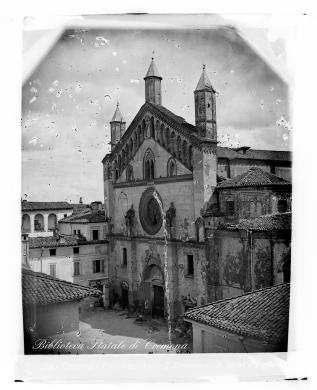 Aurelio Betri, Cremona, facciata della basilica di San Domenico, demolita tra il lugli e il novembre 1869, ante 1869, Lastra, CC BY-SA