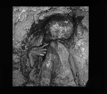 Marro, Giovanni, Mummia (scavo della Missione Archeologica Italiana in Egitto; attr.), diapositiva su vetro, CC BY-SA