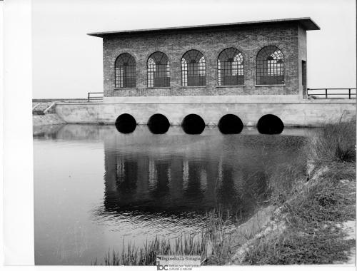 Riccardo Vlahov, Goro di Mesola (Ferrara), idrovora "Romanina", 1980 circa, Positivo alla gelatina a sviluppo, CC BY-SA