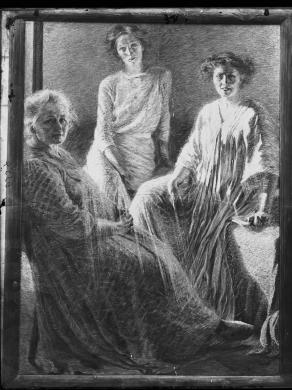 Emilio Sommariva, Il dipinto di Umberto Boccioni “Tre donne”, 1911, gelatina bromuro d’argento, vetro, CC BY-SA