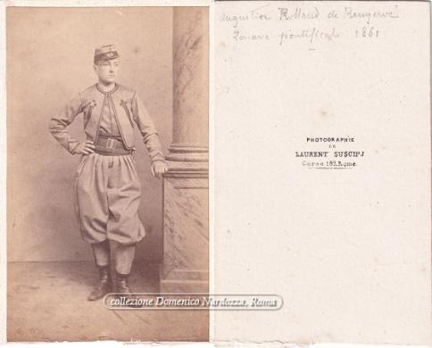 Lorenzo Suscipj, Ritratto di Augustin Rolland de Rengervé zuavo pontificio, 1861, Positivo all'albumina, CC BY-SA