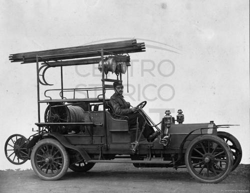 Anonimo, 1910 ca. Carro pompieri Fiat 18-24 HP., 1910 circa, Lastra fotografica 13x18 , CC BY-SA