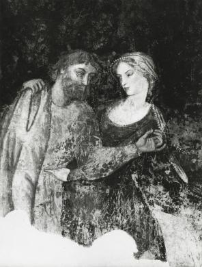 Ferrara, Palazzo Paradiso: Maestro del Palazzo del Paradiso, Scene di vita cavalleresca e cortese/ part. con Ratto di Dejanira, CC BY-NC-ND