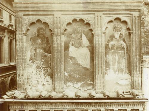 Anonimo, Bologna, Chiesa di San Giacomo Maggiore, Anonimo bolognese, San Giacomo, Madonna col Bambino, santo vescovo, Gelatina a sviluppo?/carta, CC BY-NC-ND