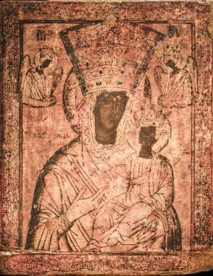 Archivio fotografico Galleria Reg. di Palazzo Bellomo (foto Gallitto G.), Madonna con bambino, tempera su tavola, sec. XVI, pittore ignoto, Ripresa in interni, CC BY-NC-ND
