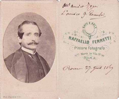 Raffaello Ferretti, Ritratto di Giuseppe Peracchi attore, 1869, Positivo all'albumina formato carte de visite, CC BY-SA