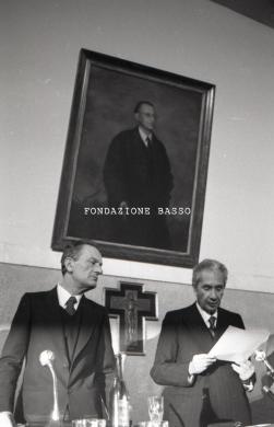 Polimeni, Bruna, Benigno Zaccagnini e Aldo Moro al Consiglio nazionale DC [1973], 1973 circa, CC BY-SA