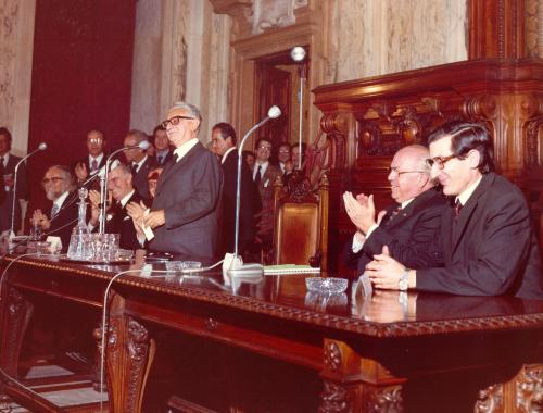 Visita del Presidente della Repubblica Giovanni Leone all'Università di Pisa, 18/10/1975, CC BY-SA