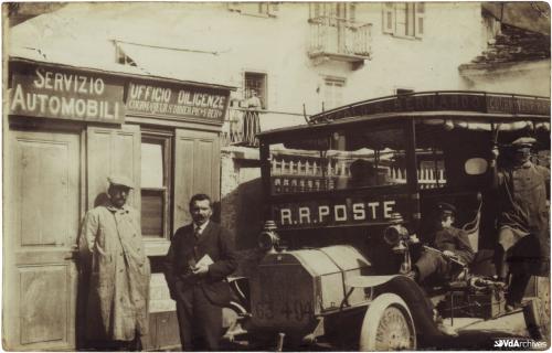 Autore non identificato, Vettura postale a La Thuile, 1907 circa, Stampa gelatina-bromuro, CC BY-NC-SA