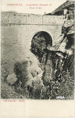 Autore non identificato, Ponte acquedotto romano del Pont-d'Aël ad Aymavilles, 1895 circa, Cartolina postale, CC BY-NC-SA