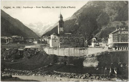 Autore non identificato, Veduta del capoluogo di Cogne, 1925 circa, Cartolina postale, CC BY-NC-SA