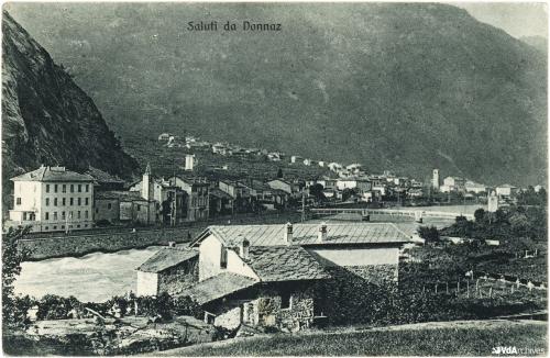 Autore non identificato, Veduta di Donnas, 1924 circa, Cartolina postale, CC BY-NC-SA