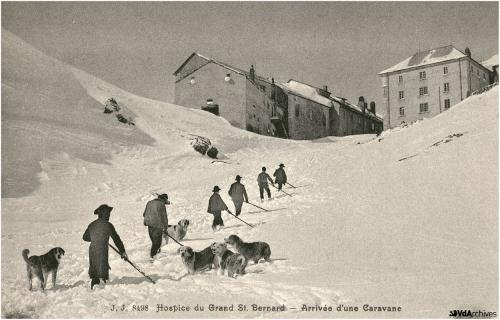 John Jullien, Attraversamento del colle del Gran San Bernardo, 1905 circa, Cartolina postale, CC BY-NC-SA